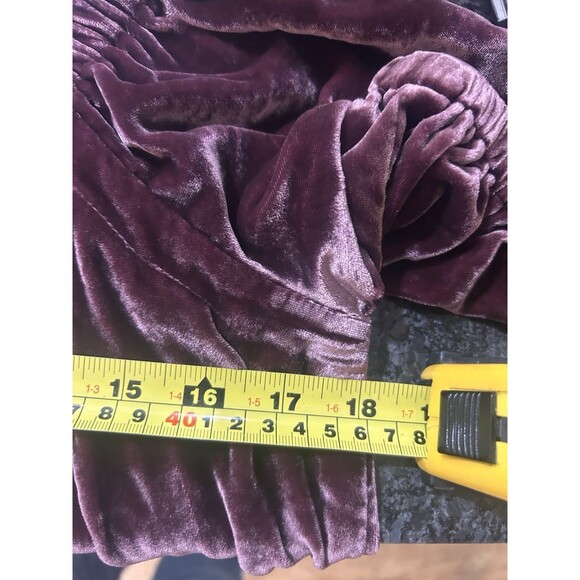 LOFT Sweetheart Velvet Puff Sleeve Top Dark Pink Size Petite Small Fairy Ballet - Picture 6 of 6